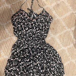 Poupette St. Barth Black Floral Dress